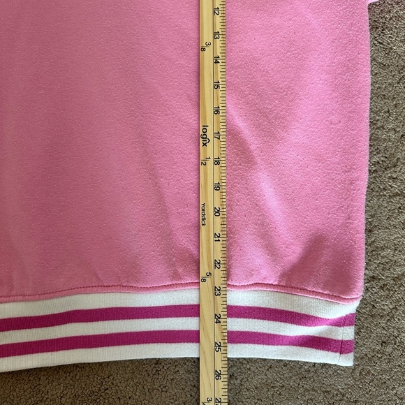Barbie Pink Quarter Zip Sweatshirt Women’s Large Barbiecore Pullover - Picture 6 of 9